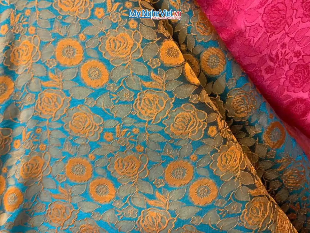 Vải Lụa HĐ Hoa Hồng Nhí xanh đồng 3.7m MNV-LHD37/24 - Ảnh 2