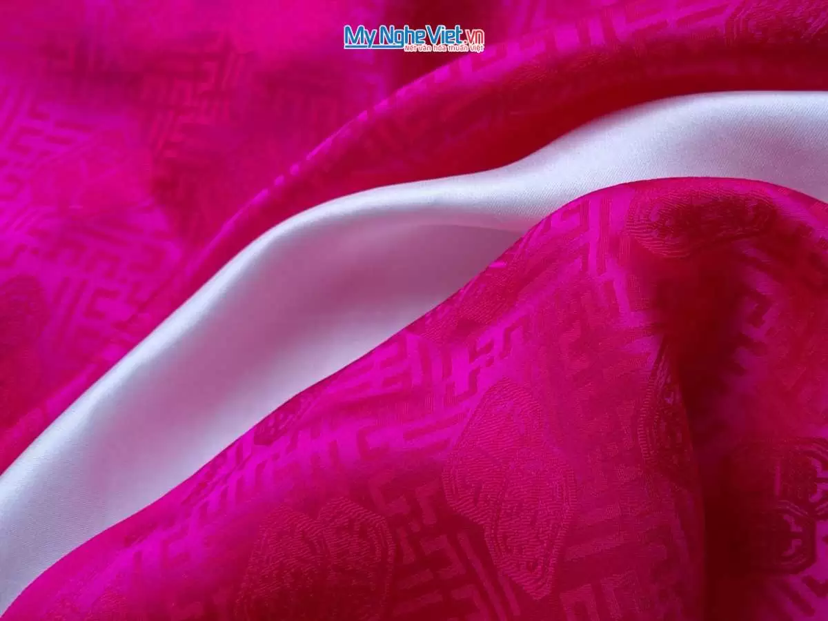 Vải Áo Lụa Hà Đông Song Thọ Hồng Sen 3.7m MNV-LNL130-4 - Ảnh 2