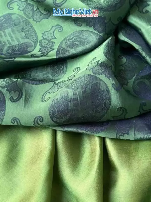 Alternative view of Vải Lụa thọ dơi xanh rêu 1m khổ 1.2m LNL121-2