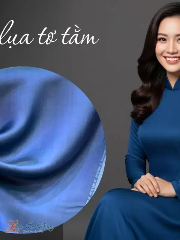 Alternative view of Vải lụa satin trơn xanh tím than 2.3m khổ 90cm
