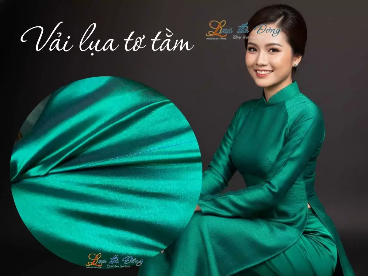 Vải lụa trơn satin Xanh Cổ Vịt 2.3m MNV-LPTT02 - Ảnh 2
