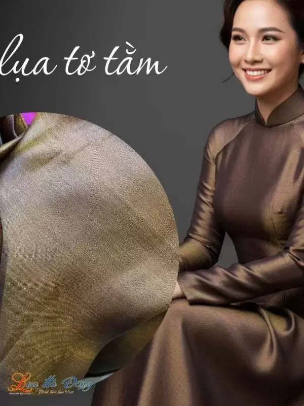 Alternative view of Vải lụa satin trơn nâu 2.3m khổ 90cm