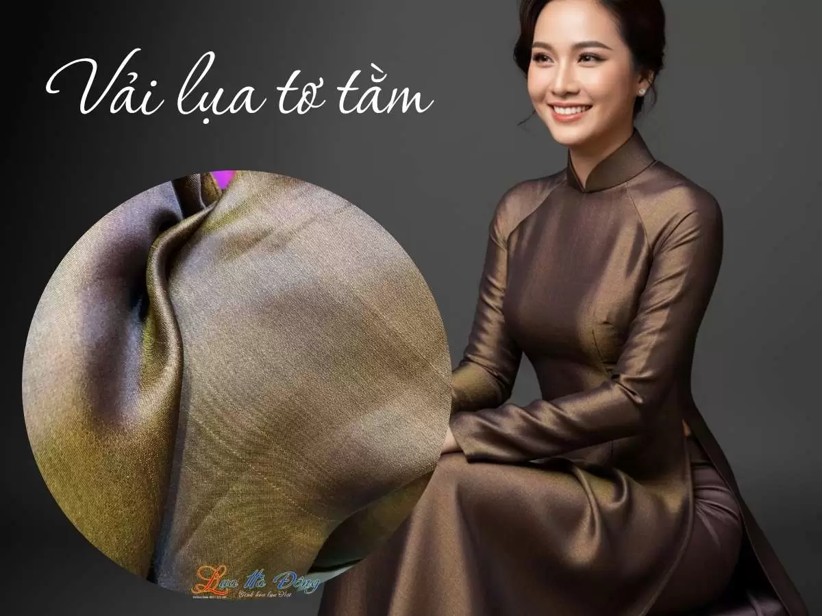 Vải lụa satin trơn nâu 2.3m khổ 90cm - Ảnh 2