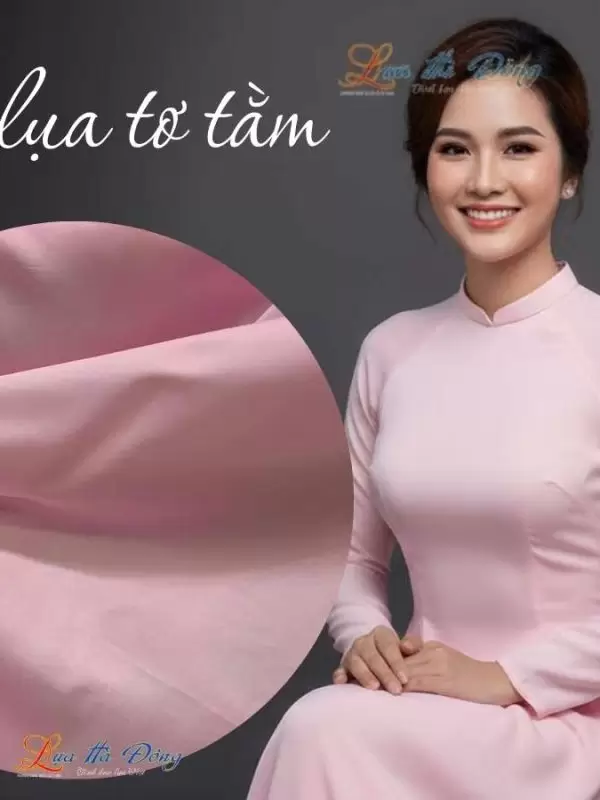 Alternative view of Vải lụa satin trơn hồng phấn 2.3m khổ 90 MNV-LNL6/1