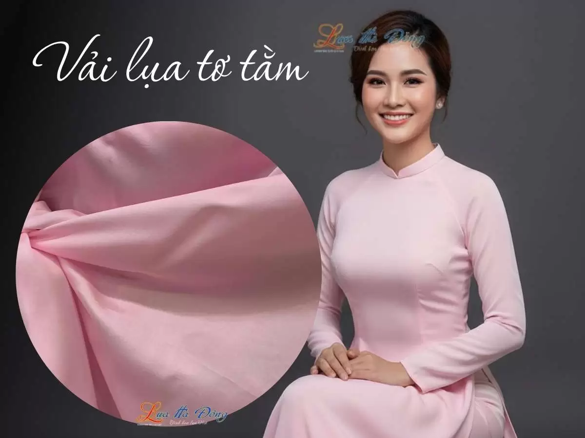 Vải lụa satin trơn hồng phấn 2.3m khổ 90 MNV-LNL6/1 - Ảnh 2