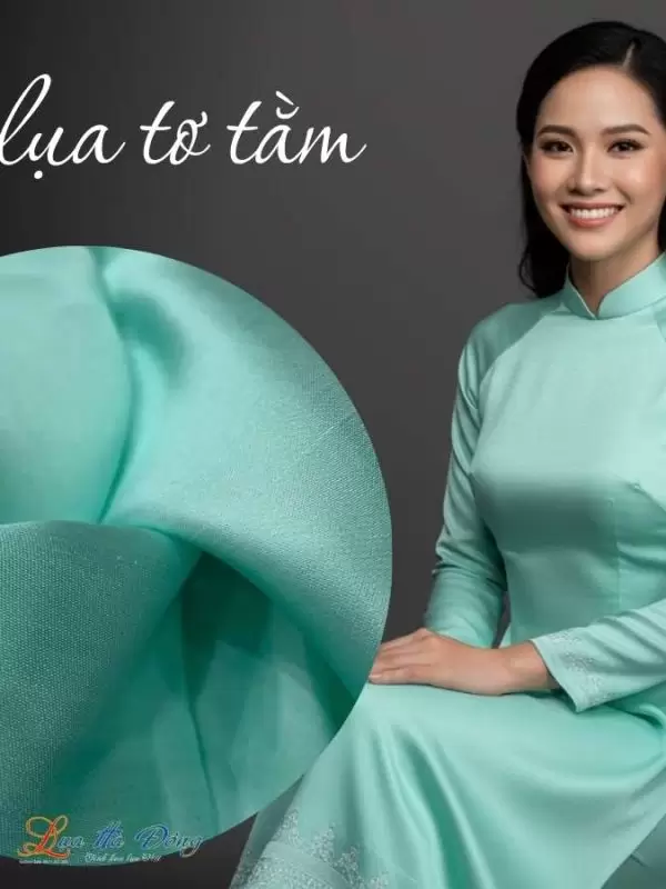 Alternative view of Vải lụa satin 2 da xanh- xanh dương 6m LPTST10