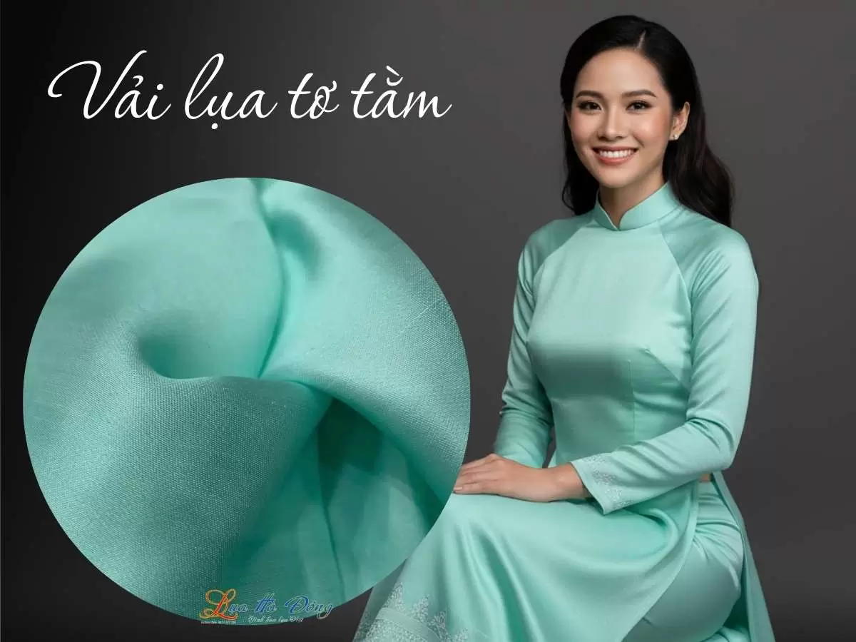 Vải lụa satin 2 da xanh- xanh dương 6m LPTST10 - Ảnh 2