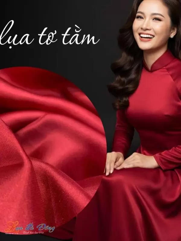 Alternative view of Vải lụa satin trơn đỏ đô 3.7m khổ 90 MNV-LTA37/2