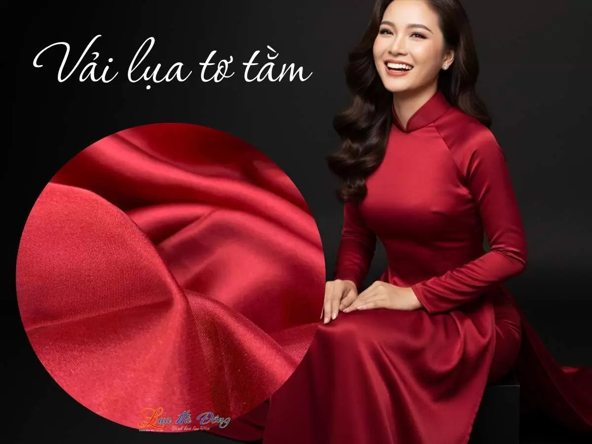 Vải lụa satin trơn đỏ đô 3.7m khổ 90 MNV-LTA37/2 - Ảnh 2