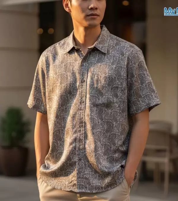 Áo Sơ Mi Nam Cọc Tay Màu Xám