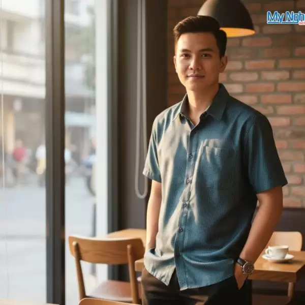 Áo Sơ Mi Nam Màu Xanh