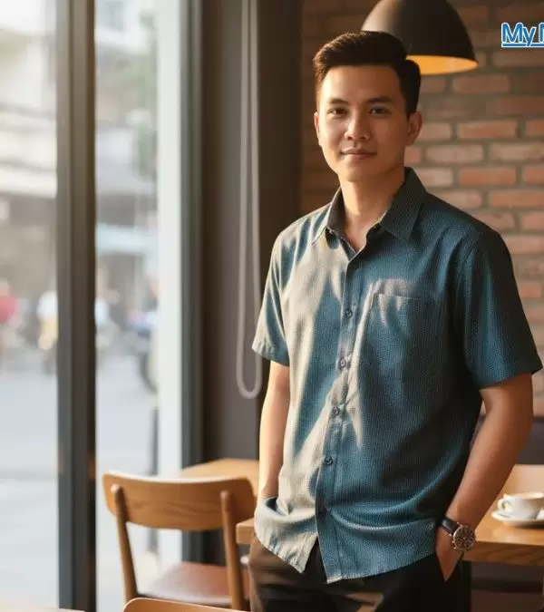 Áo Sơ Mi Nam Màu Xanh