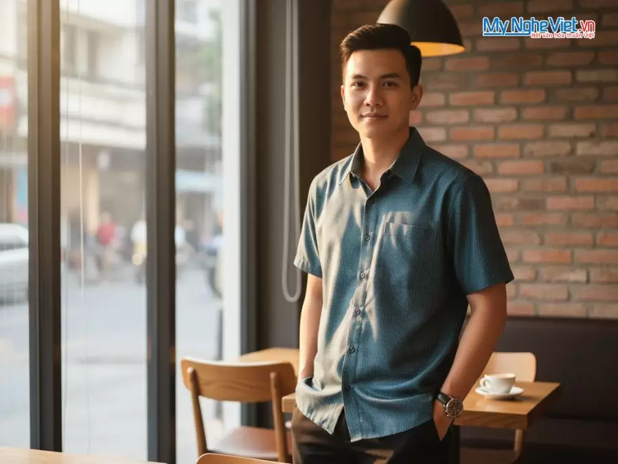 Áo Sơ Mi Nam Màu Xanh