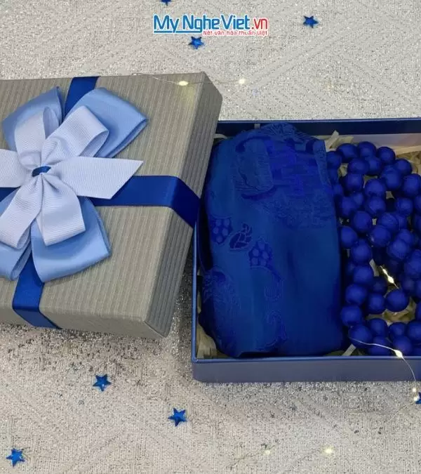 Bộ quà tặng băng đô lụa và vòng cổ lụa tơ tằm