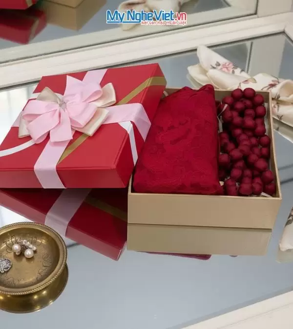 Bộ quà tặng băng đô lụa và vòng cổ lụa tơ tằm