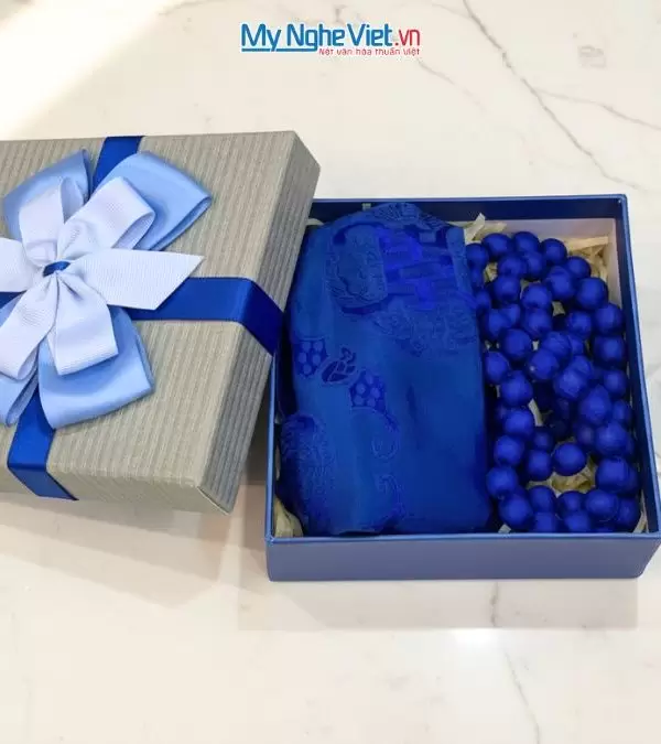 Bộ quà tặng băng đô lụa và vòng cổ lụa tơ tằm