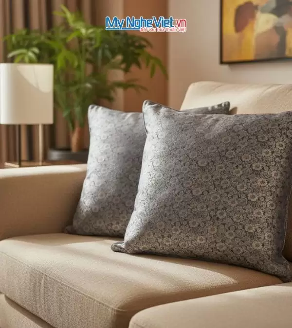 Bộ quà tặng cặp vỏ gối lụa và hộp sơn mài cao cấp