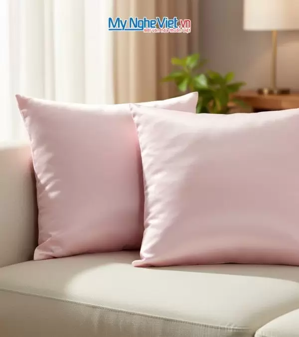 Bộ quà tặng cặp vỏ gối lụa và hộp sơn mài cao cấp