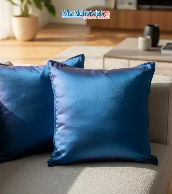 Bộ quà tặng cặp vỏ gối lụa và hộp sơn mài cao cấp