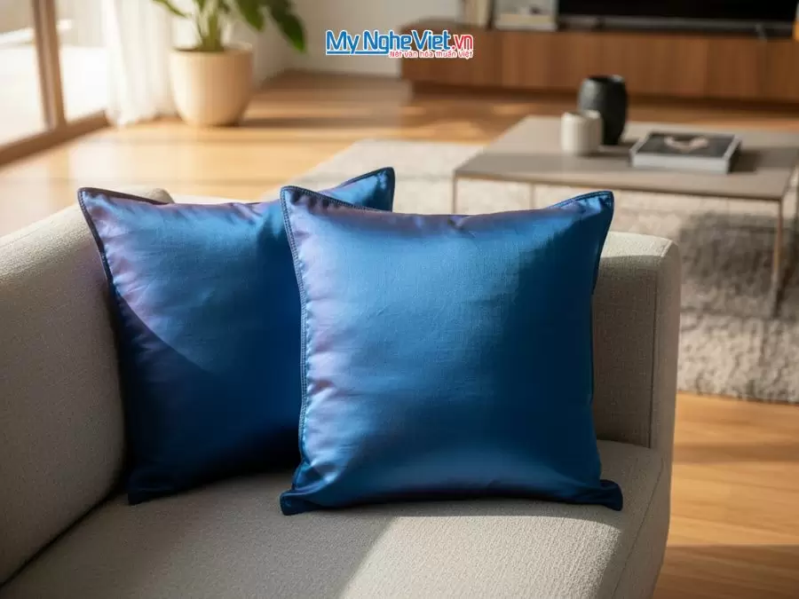 Bộ quà tặng cặp vỏ gối lụa và hộp sơn mài cao cấp