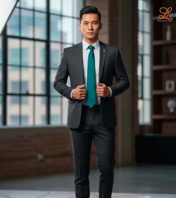 Cà vạt lụa tơ tằm trơn màu xanh lá