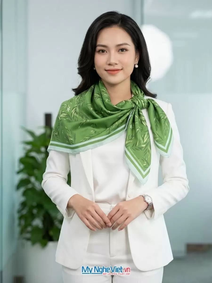 Khăn lụa tơ tằm in họa tiết nghệ thuật