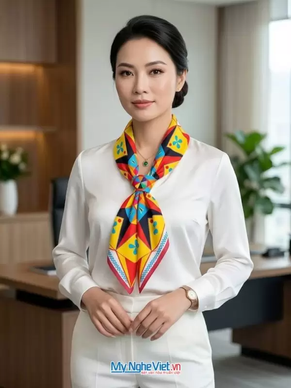 Khăn Lụa Tơ Tằm 100% In Họa Tiết Nghệ Thuật – Khăn Vuông 54x54cm KLPM55