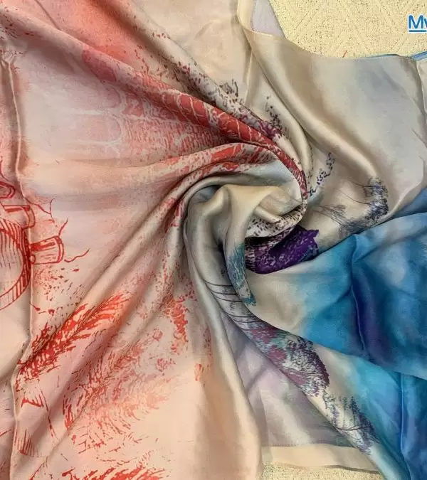 Khăn Lụa Tơ Tằm 100% Silk In Họa Tiết Nghệ Thuật