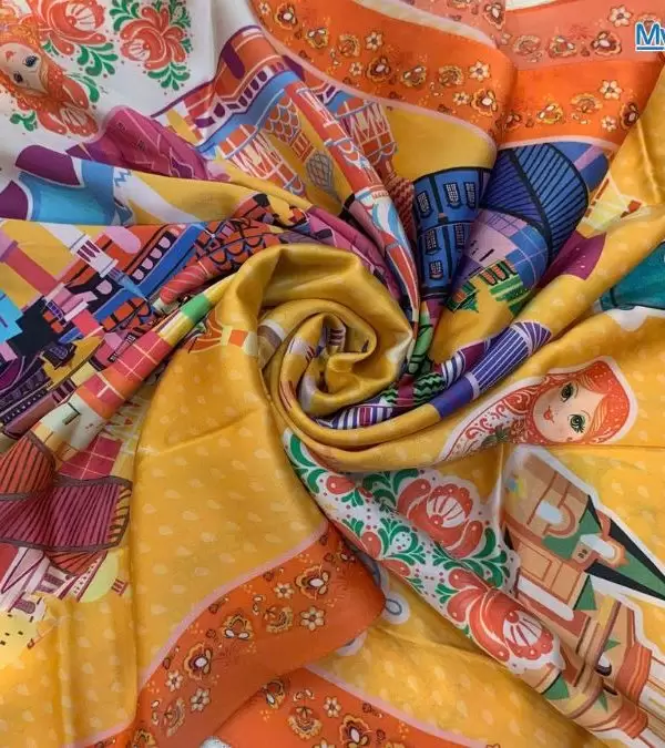 Khăn Lụa Tơ Tằm 100% Silk In Họa Tiết Nghệ Thuật