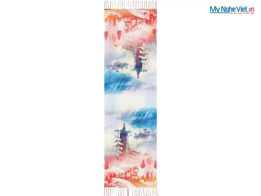 Khăn Lụa Tơ Tằm 100% Silk In Họa Tiết Nghệ Thuật