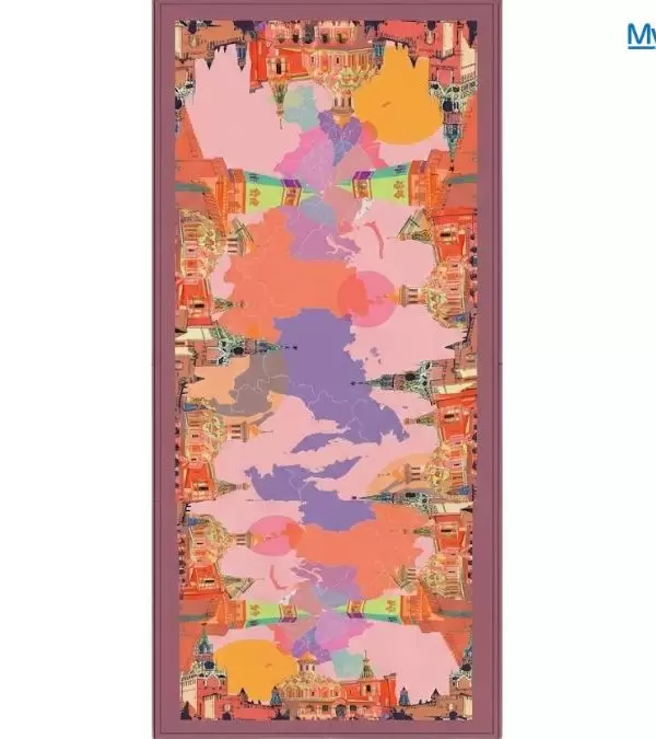 Khăn Lụa Tơ Tằm 100% Silk In Họa Tiết Nghệ Thuật