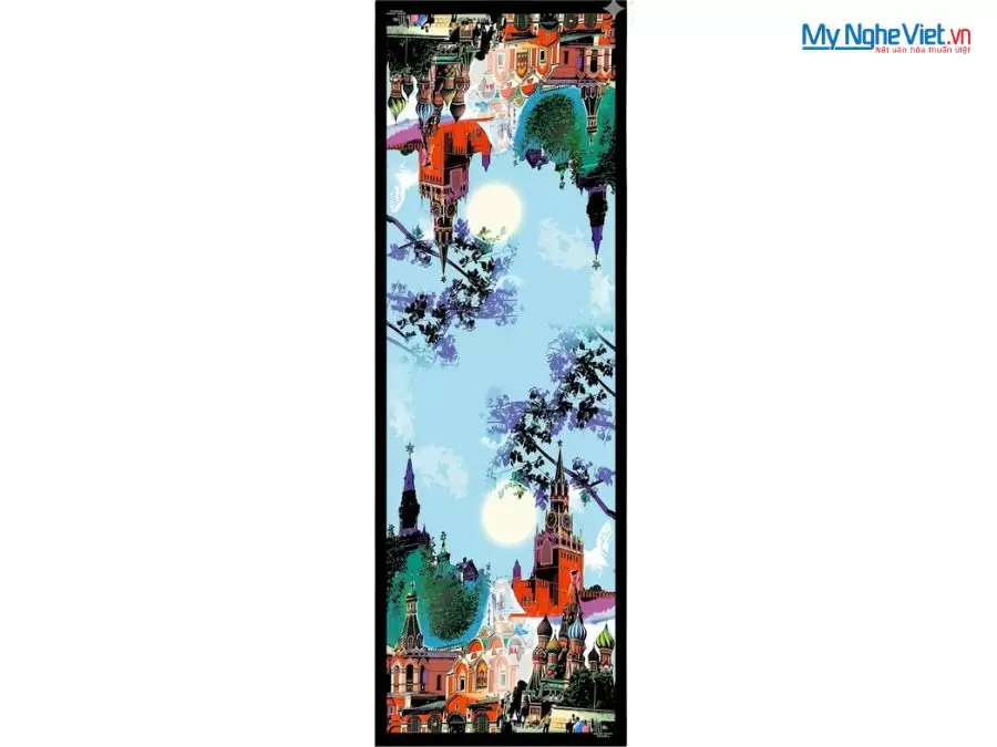 Khăn Lụa Tơ Tằm 100% Silk In Họa Tiết Nghệ Thuật
