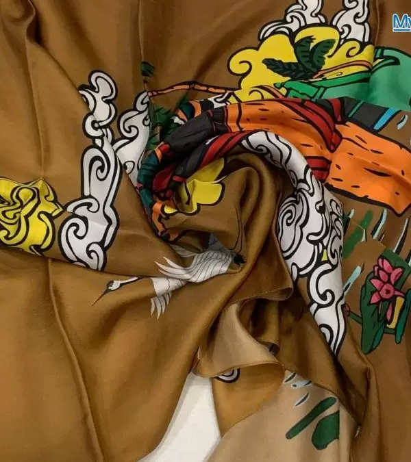 Khăn Lụa Tơ Tằm 100% Silk In Họa Tiết Nghệ Thuật