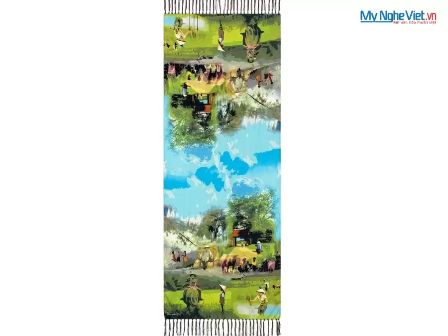 Khăn Lụa Tơ Tằm 100% Silk In Họa Tiết Nghệ Thuật