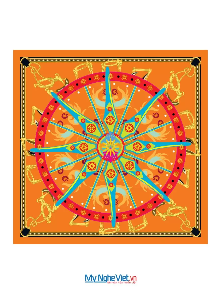 Khăn Lụa Tơ Tằm 100% Silk In Họa Tiết Nghệ Thuật – Khăn Vuông 60x60cm KLPM66 - Ảnh 26