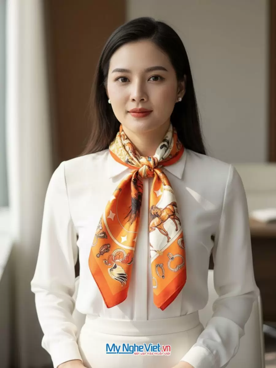 Khăn Lụa Tơ Tằm 100% Silk In Họa Tiết Nghệ Thuật – Khăn Vuông 60x60cm KLPM66 - Ảnh 24