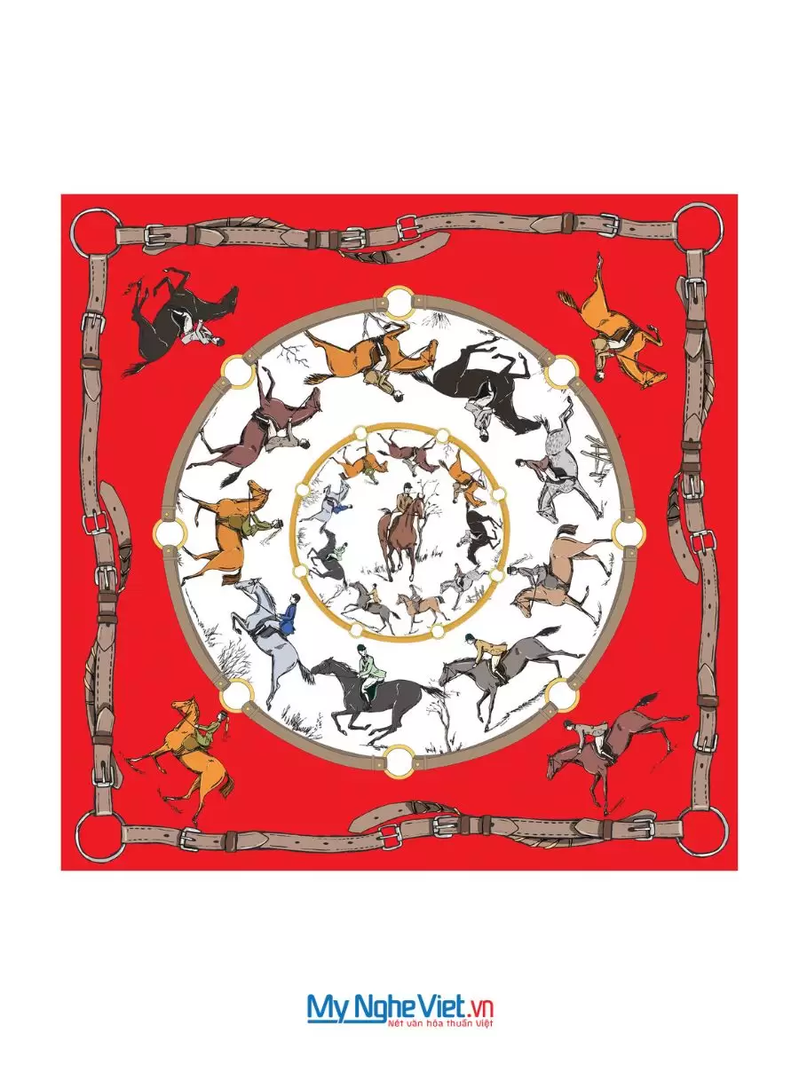 Khăn Lụa Tơ Tằm 100% Silk In Họa Tiết Nghệ Thuật – Khăn Vuông 60x60cm KLPM66 - Ảnh 17