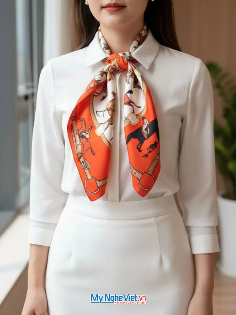 Khăn Lụa Tơ Tằm 100% Silk In Họa Tiết Nghệ Thuật – Khăn Vuông 60x60cm KLPM66 - Ảnh 18