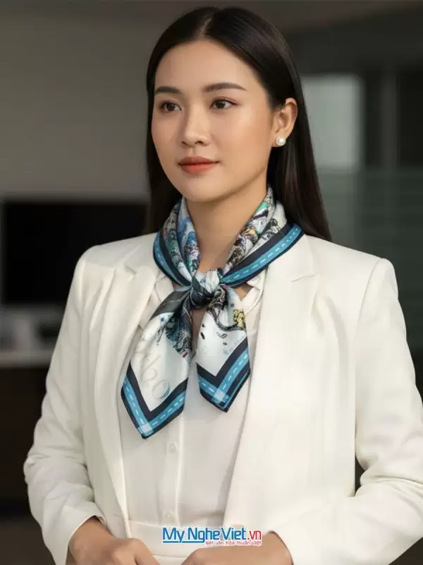 Khăn Lụa Tơ Tằm 100% Silk In Họa Tiết Nghệ Thuật – Khăn Vuông 60x60cm KLPM66