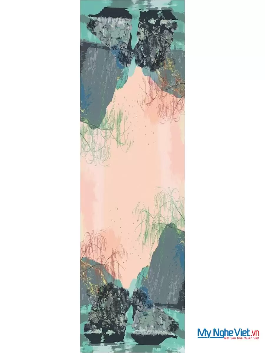 Khăn Lụa Tơ Tằm 100% Silk In Họa Tiết Nghệ Thuật – Khăn Choàng 61x185cm KLPM618-1 - Ảnh 14