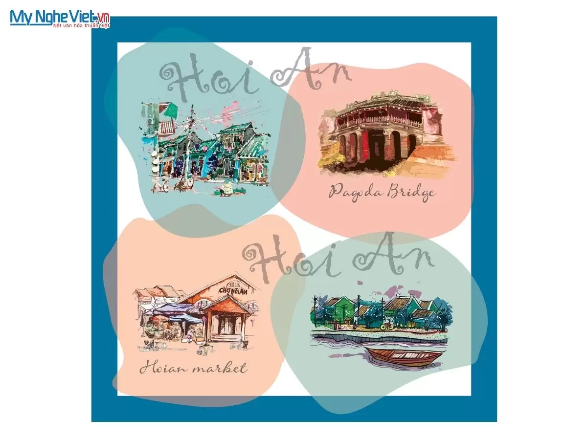 Khăn lụa tơ tằm in họa tiết nghệ thuật