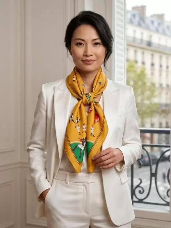 Khăn lụa tơ tằm in họa tiết nghệ thuật