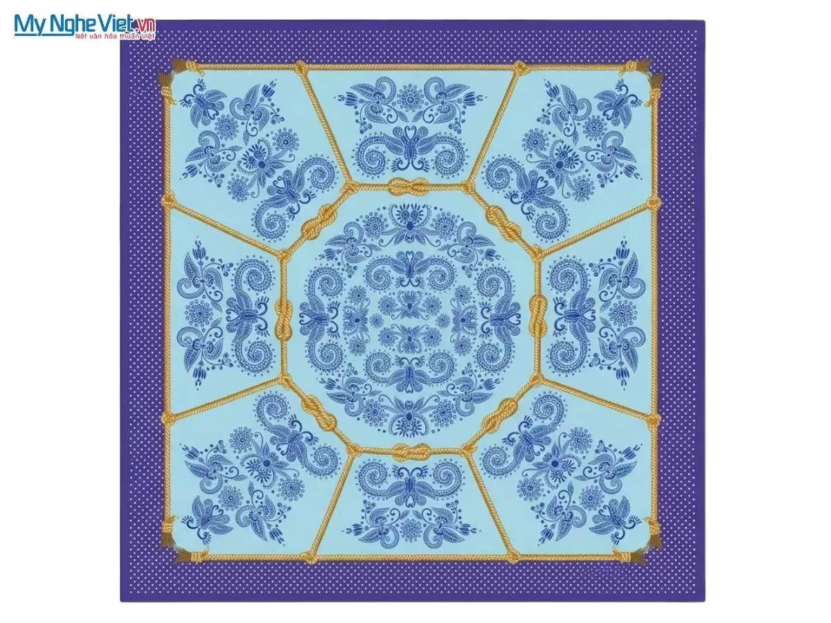 Khăn lụa tơ tằm in họa tiết nghệ thuật