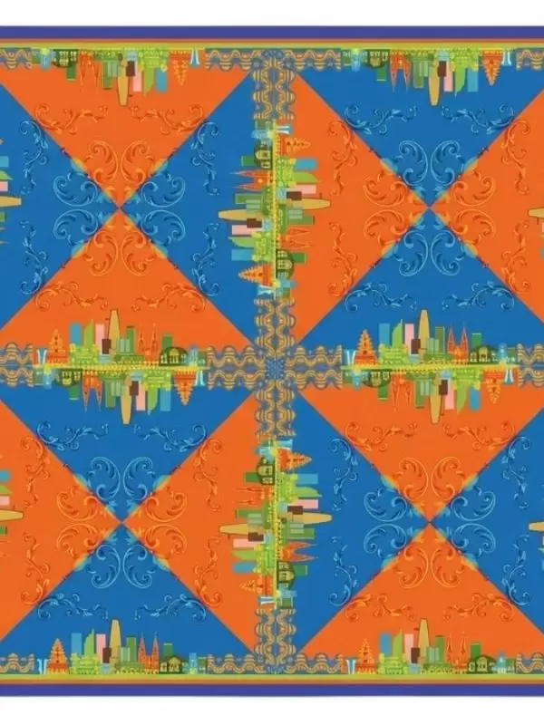 Khăn lụa tơ tằm in họa tiết nghệ thuật