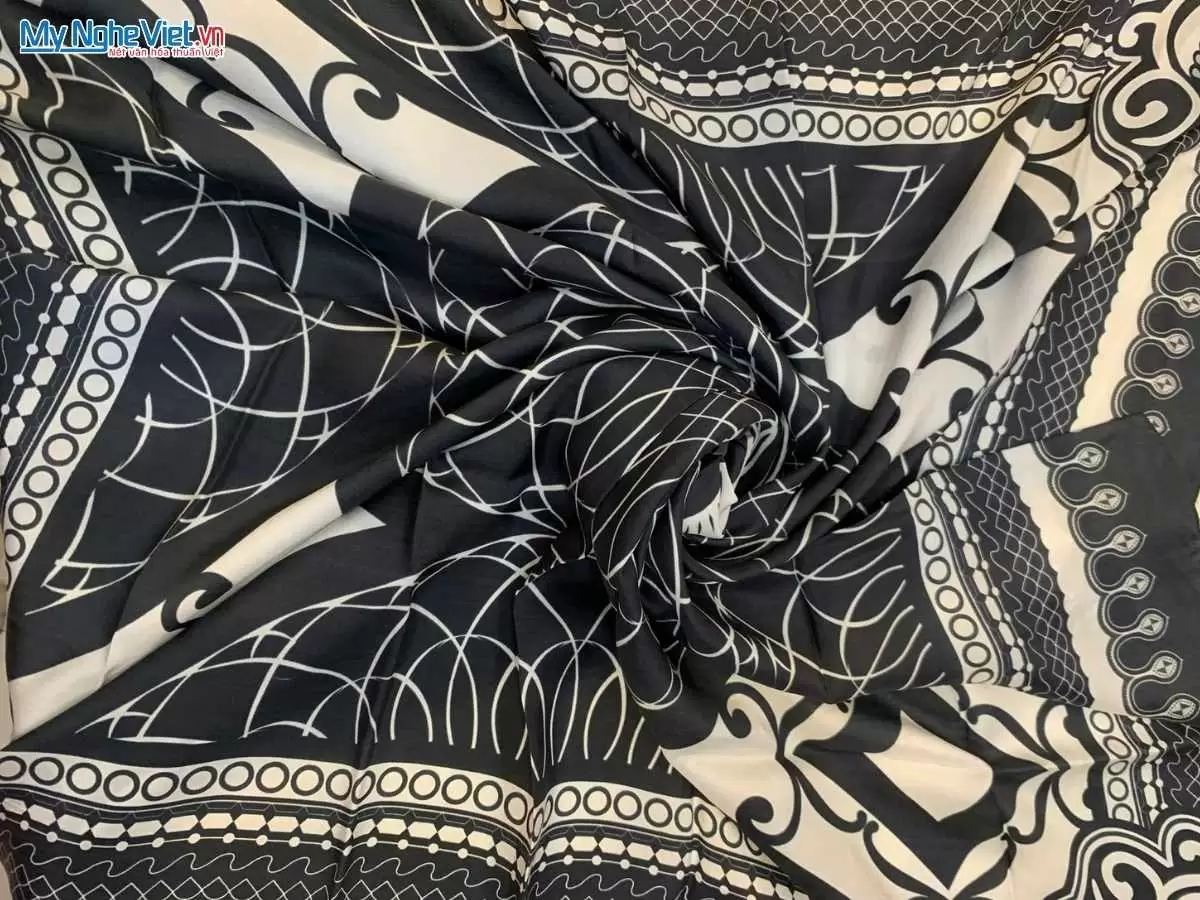 Khăn lụa tơ tằm in họa tiết nghệ thuật