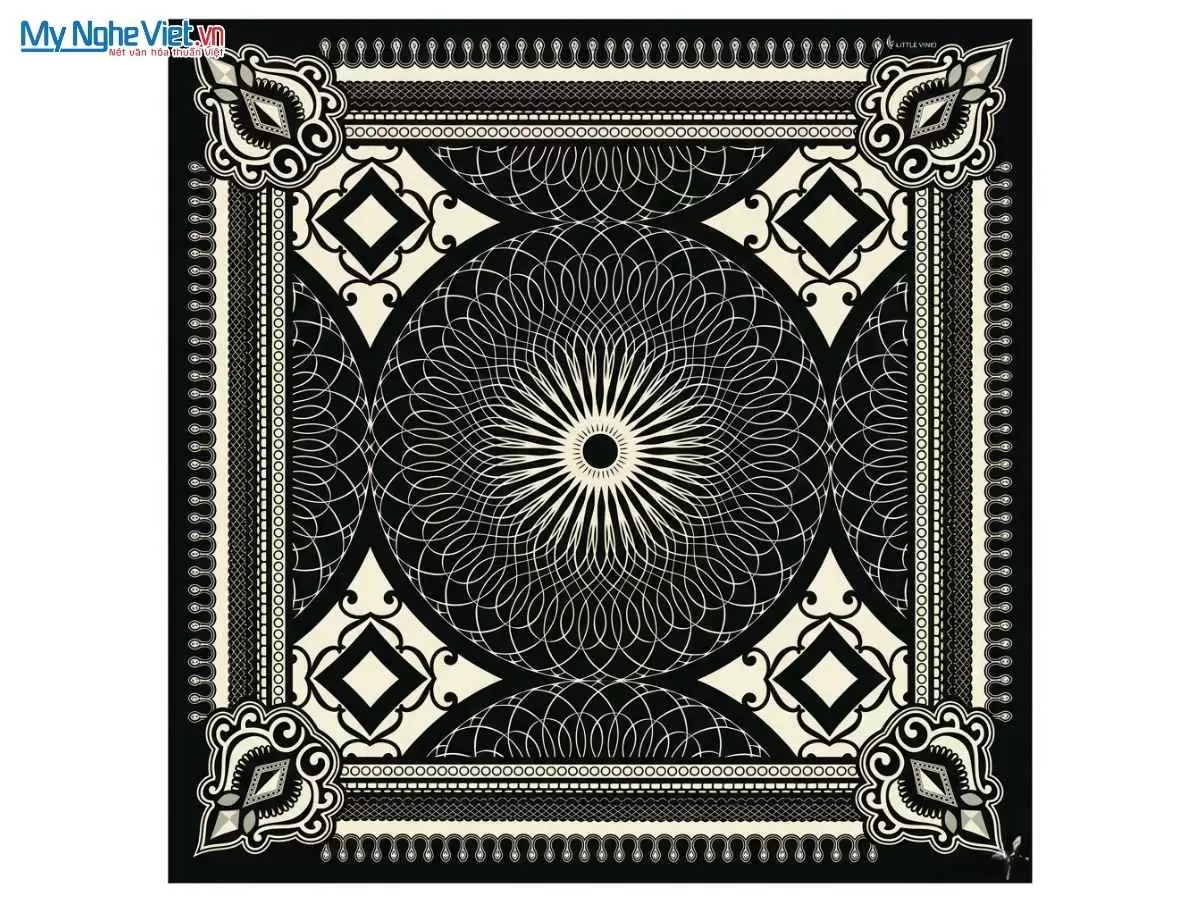 Khăn lụa tơ tằm in họa tiết nghệ thuật