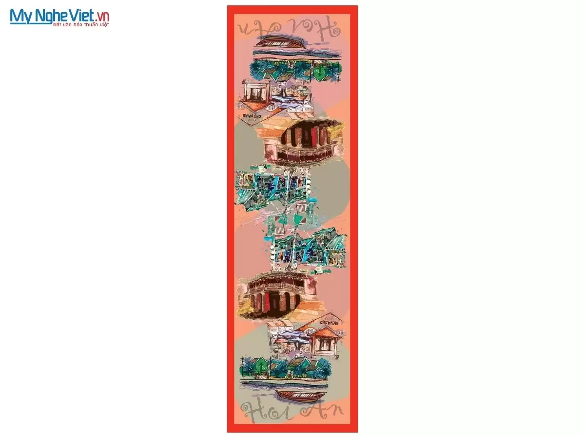 Khăn lụa tơ tằm in họa tiết nghệ thuật cao cấp