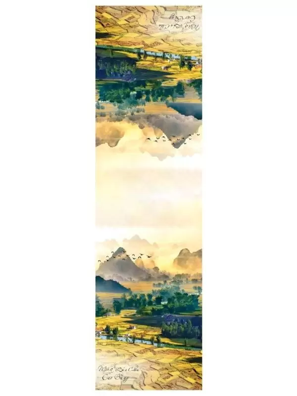 Khăn lụa tơ tằm in họa tiết nghệ thuật cao cấp