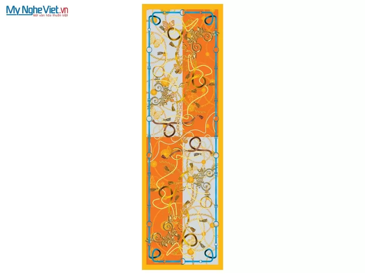 Khăn lụa tơ tằm in họa tiết nghệ thuật cao cấp