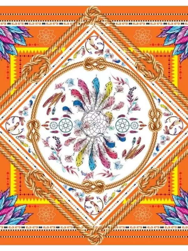 Khăn lụa tơ tằm in họa tiết nghệ thuật